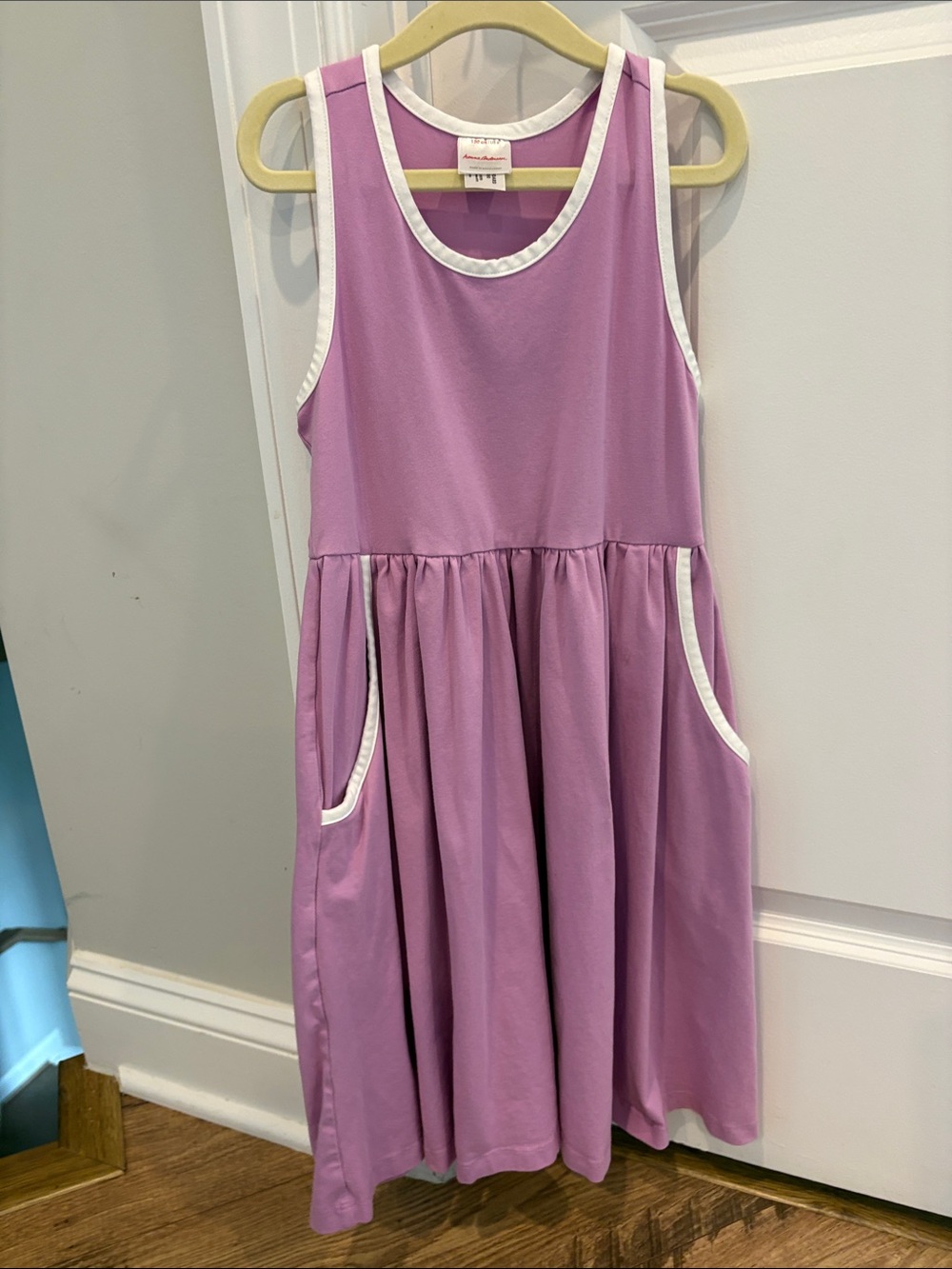 Hanna Anderson Lavender Sleeveless Dress with White Trim